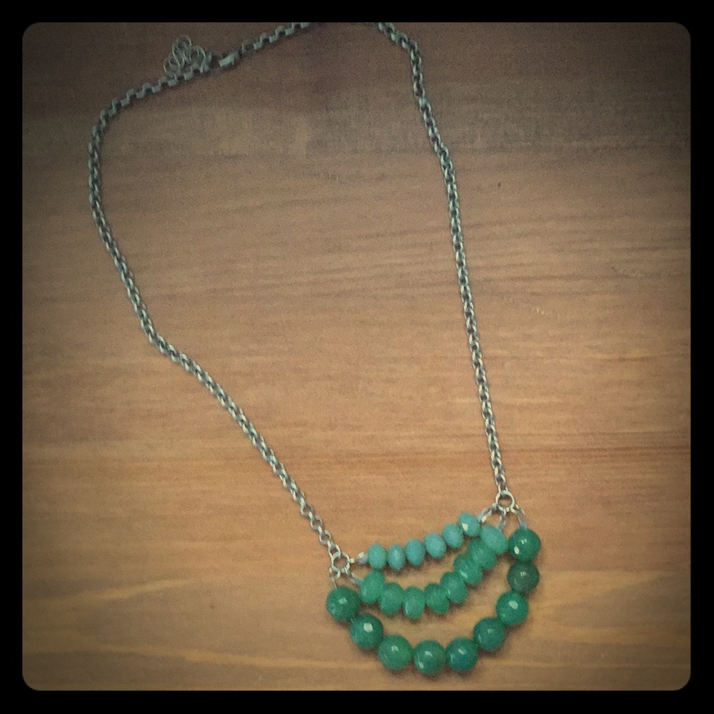 Natural gem and quartz crystals brass necklace